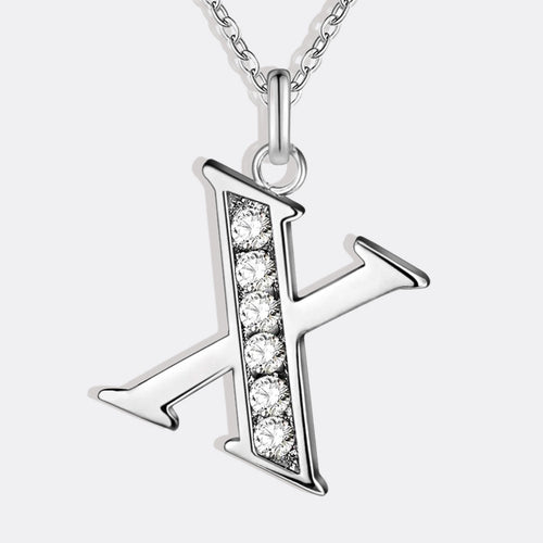Crystal Accent Letter Satellite Necklace