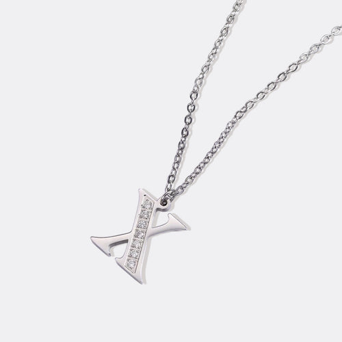 Crystal Accent Letter Satellite Necklace