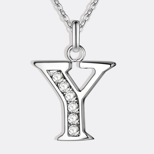 Crystal Accent Letter Satellite Necklace