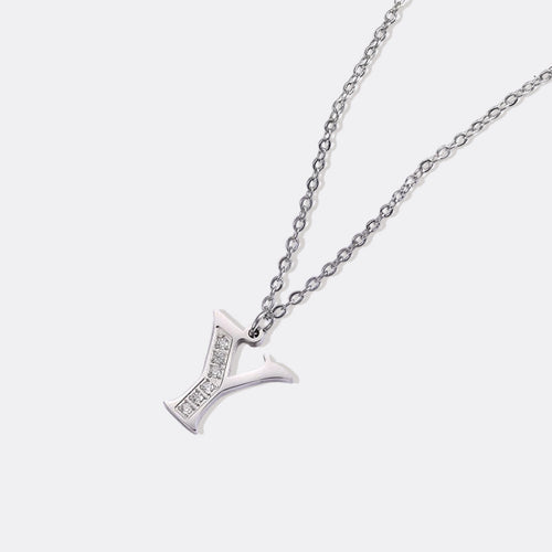 Crystal Accent Letter Satellite Necklace