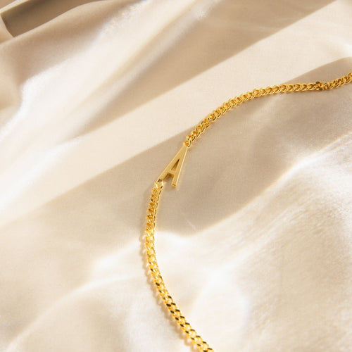 Curb Chain Letter Bracelet