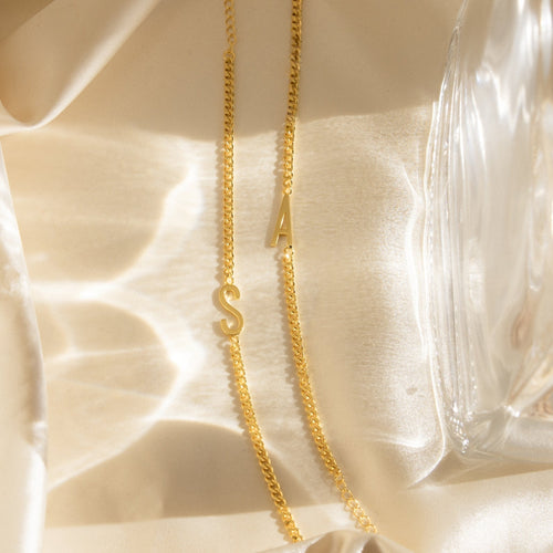 Curb Chain Letter Bracelet