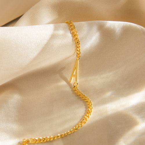 Curb Chain Letter Bracelet