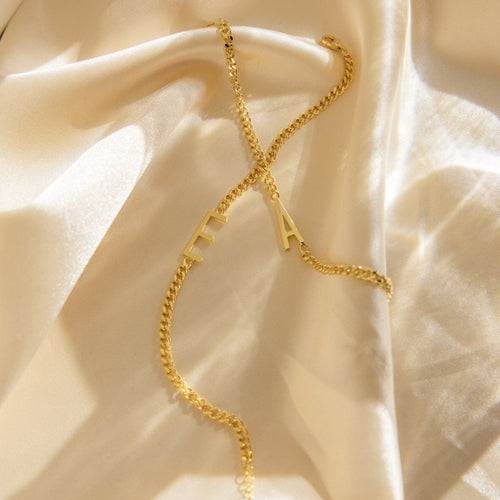 Curb Chain Letter Bracelet