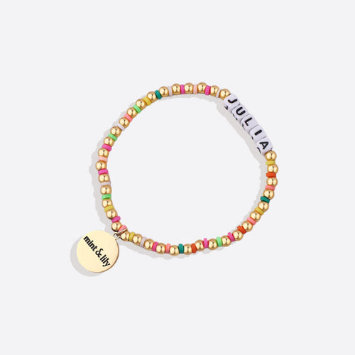 Custom Waterproof Rainbow Beaded Friendship Bracelet