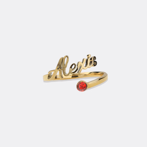 Custom Name Birthstone Ring