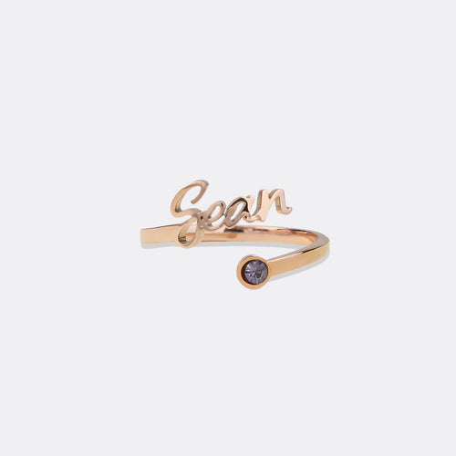 Custom Name Birthstone Ring