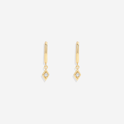 Dainty Diamond Charm Earrings