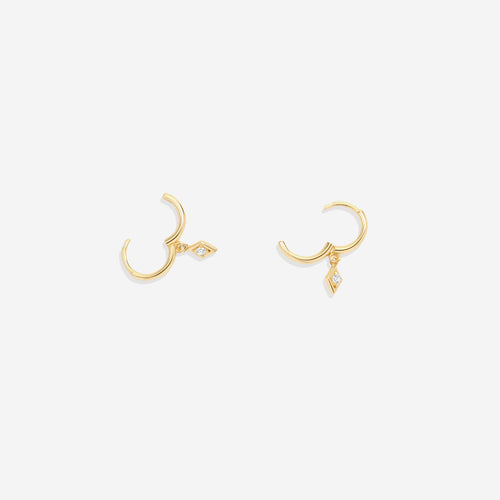 Dainty Diamond Charm Earrings