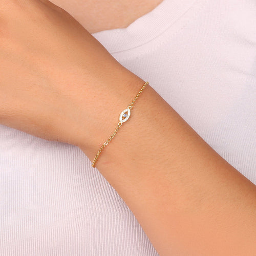 Dainty Evil Eye Charm Bracelet