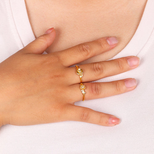 Dainty Birth Flower Ring