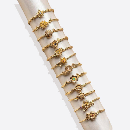Dainty Birth Flower Ring