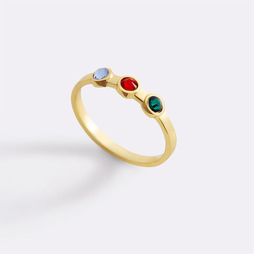 Dainty 3 Birthstone Ring