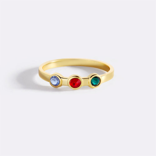 Dainty 3 Birthstone Ring