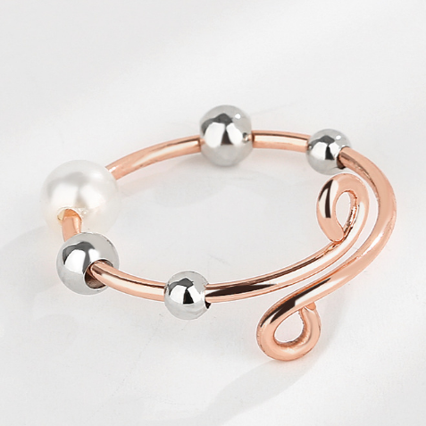 Dainty Adjustable Opal Fidget Ring