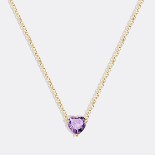 Dainty Birthstone Heart Necklace