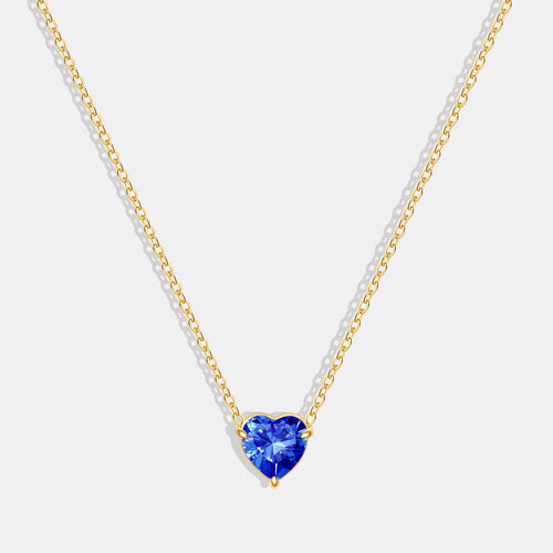 Dainty Birthstone Heart Necklace