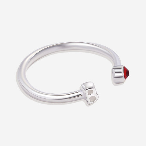 Dainty Birthstone Initial Ring