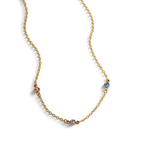 Dainty Birthstone Station Necklace