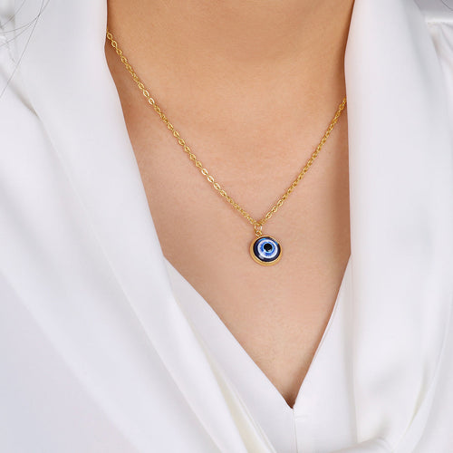 Dainty Boho Evil Eye Charm Necklace