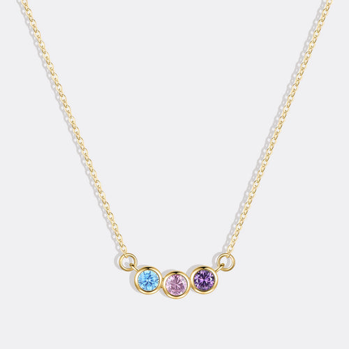 Dainty Family Birthstones Necklace