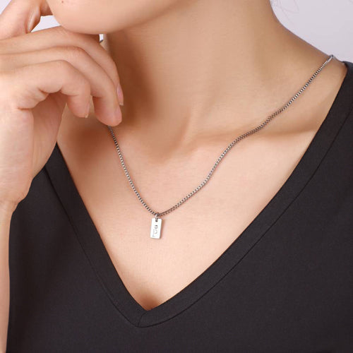 Dainty Pave Tag Initial Necklace