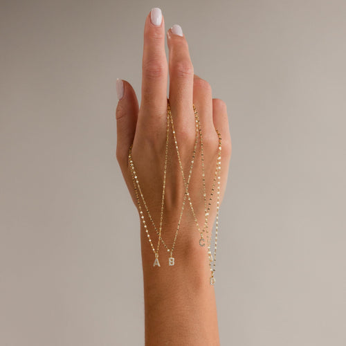 Dainty Pave Letter Necklace