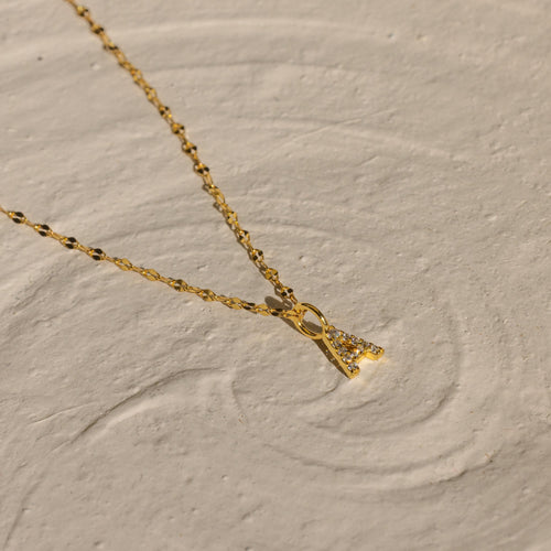 Dainty Pave Letter Necklace