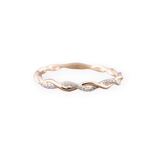Dainty Pave Twist Stacking Ring