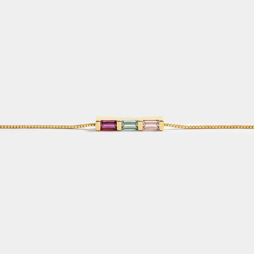 Dainty Baguette Birthstone Bracelet