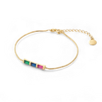 Dainty Baguette Birthstone Bracelet