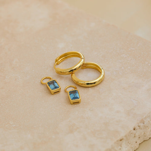 Dangling Gemstone Hoops