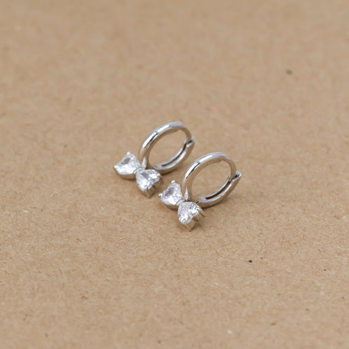 Diamond Bow Hug Earrings