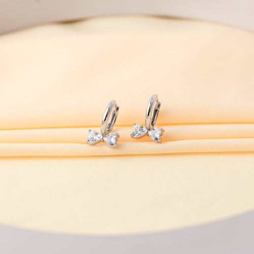 Diamond Bow Hug Earrings