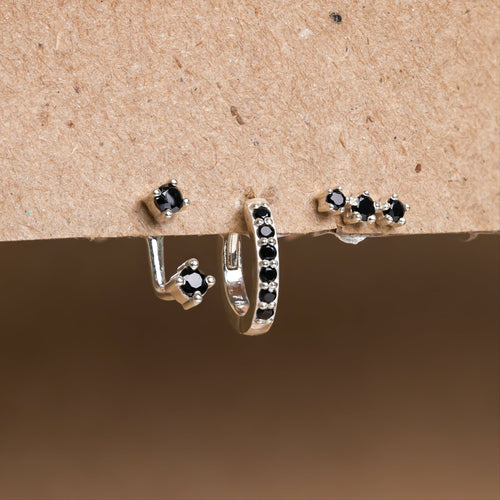 Black Diamond Earrings Set