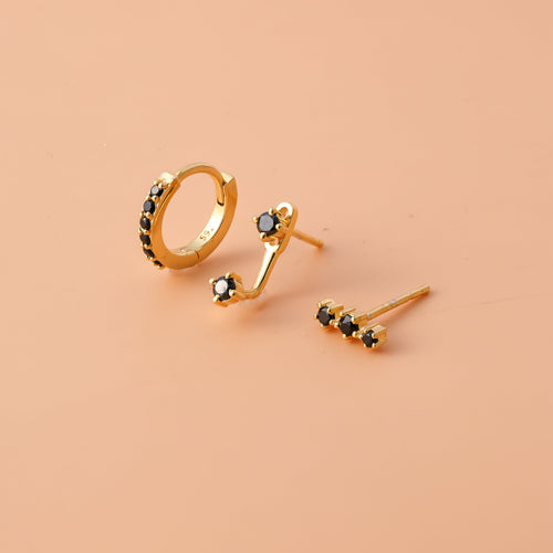 Black Diamond Earrings Set