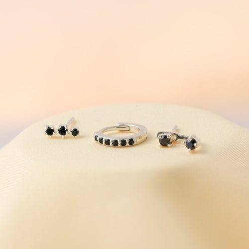 Black Diamond Earrings Set