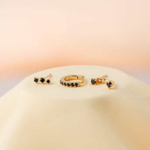 Black Diamond Earrings Set