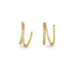 Double Loop Huggie Hoop Earrings