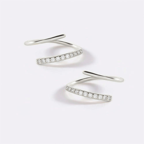 Double Loop Huggie Hoop Earrings