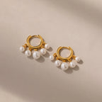 Pearl Chandelier Huggies