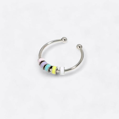 Enamel Bead Spinning Fidget Ring