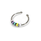 Enamel Bead Spinning Fidget Ring