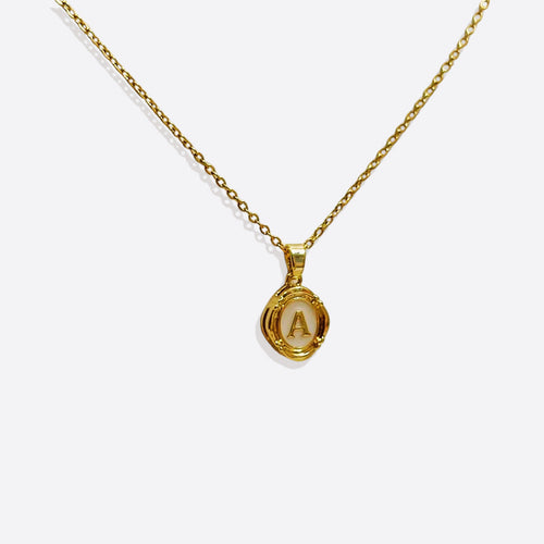 Enamel Initial Pendant Necklace