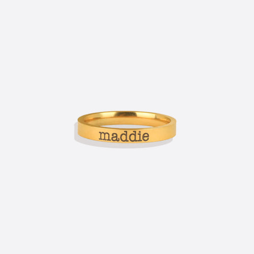 Engraved Stackable Name Ring | 3mm Band
