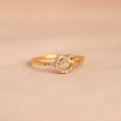 Eternal Love: Diamond Heart Knot Ring