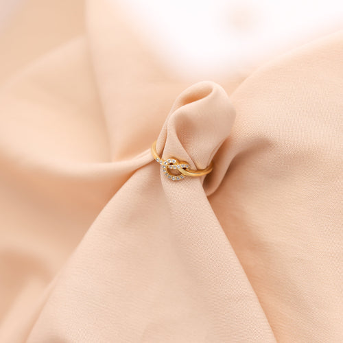 Eternal Love: Diamond Heart Knot Ring
