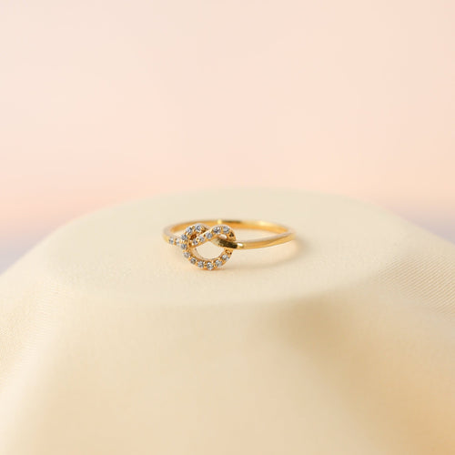 Eternal Love: Diamond Heart Knot Ring