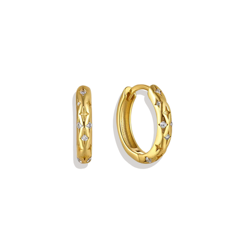 Falling Stars Huggie Hoop Earrings