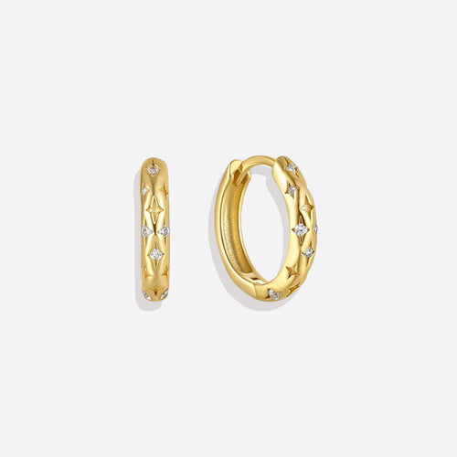 Falling Stars Huggie Hoop Earrings